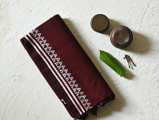 Sadaa . सदा ✡ Begampuri Woven Border - Maroon Pure Cotton Saree