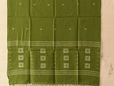 Aamaya . आमाया | Handloom Soft Cotton Jamdani Stole - Green