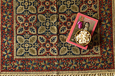 A finite infinity ❧ Kalamkari Natural Color Dhurrie -  5 X 3 feet