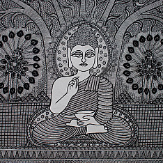 Aripan | Madhubnai Painting - Budhha & Kalpa Vriksh