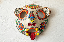 Madhuban . मधुबन ❁ Madhubani Hand Painted Paper Mache Wall Handing - Nazar Battu Mask