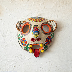 Madhuban . मधुबन ❁ Madhubani Hand Painted Paper Mache Wall Handing - Nazar Battu Mask