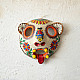 shop Madhubani Hand Painted Paper Mache Wall Handing - - Nazar Battu Mask
