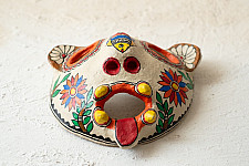 Madhuban . मधुबन ❁ Madhubani Hand Painted Paper Mache Wall Handing - Nazar Battu Mask