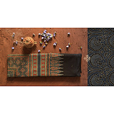 Ethereal skies ❁ Ajrakh Print Single Bedsheet ~ 3