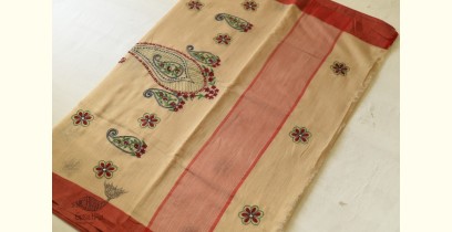 Ramaa . रमा | Kantha Hand Embroidered Cotton Saree - Keri Motif