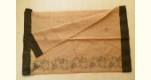 shop Kantha Embroidered Saree With Black Border - Banarasi Cotton