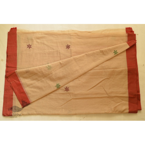 shop Kantha Hand Embroidered Cotton Saree