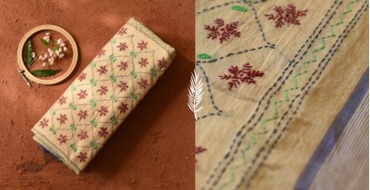 Ramaa . रमा | Hand Crafted Kantha Embroidery ~ Cotton Saree - 4