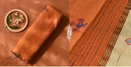Ramaa . रमा | Handwork ~ Embroidered Chanderi Brown Saree With Hyderabadi Border