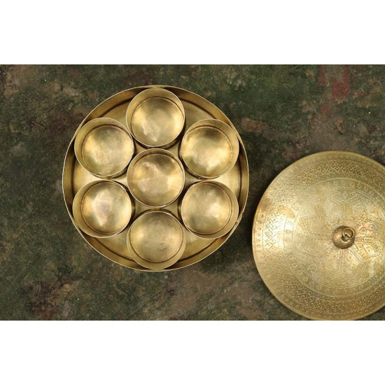 handmade brass masala dani