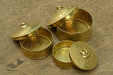 Ahar ✽ Brass ~ Dabro-Medium { Biggest 4" x 4" x 2.7" - Set of three }