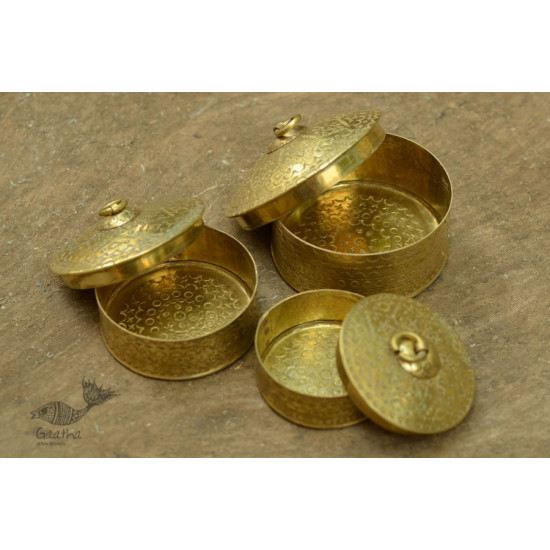 shop handmade brass dabro/ box - set of three