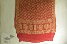 Anmol . अनमोल ❉ Bandhani Crepe Dupatta - Brick Red ❉ 6