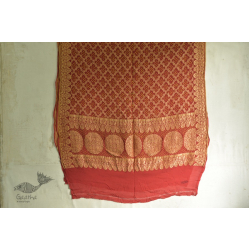 Anmol . अनमोल ❉ Bandhani Crepe Dupatta - Brick Red ❉ 6