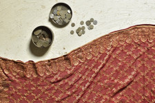 Anmol . अनमोल ❉ Bandhani Crepe Dupatta - Brick Red ❉ 6