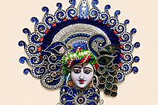 Mukhauta . मुखौटा : Handmade Wall Hanging Chhau Mask - Krishna
