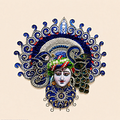 Mukhauta . मुखौटा : Handmade Wall Hanging Chhau Mask - Krishna