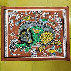 Mandana Art - Painting - Lion ( 11 x 14 inch)