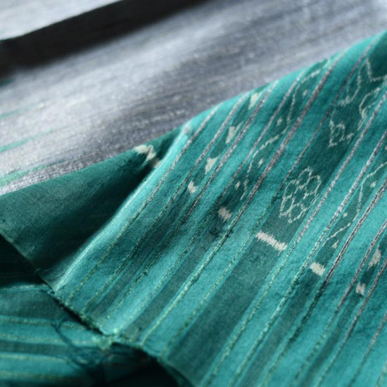 shop Handwoven Pure Tussar Ghicha Silk Grey Saree