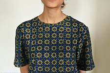 Ajrakh Indigo T-shirt - Block Printed & Natural Dyed