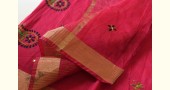 Shop Embroidery On Chanderi Rani Pink Saree