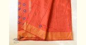 Shop Embroidery On Chanderi Saree - Terracotta Color