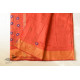 Shop Embroidery On Chanderi Saree - Terracotta Color