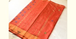 Ramaa . रमा | Embroidery On Chanderi Saree - Terracotta Color
