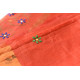 Shop Embroidery On Chanderi Saree - Terracotta Color