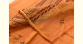 Shop Embroidery On Chanderi Orange Saree