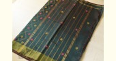 Shop Embroidery On Chanderi Saree ~ Teal Blue