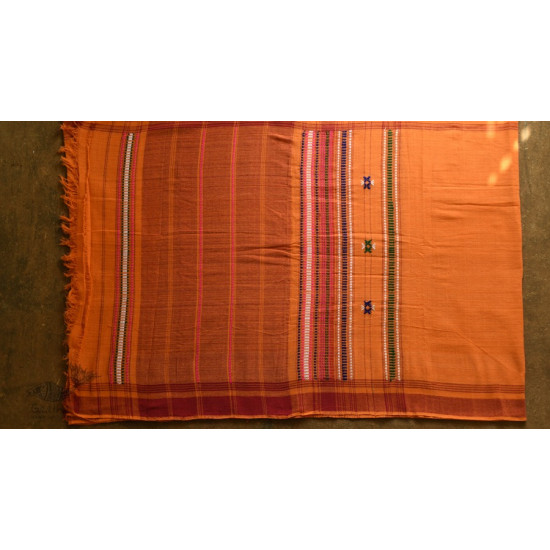 shop Handwoven Baiga Tribal Wedding Saree - Yellow