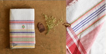 Mahuaa . महुआ | Handloom Baiga Aadivasi Cotton By Wool Saree - Light Grey