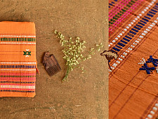 Mahuaa . महुआ | Handwoven Baiga Tribe Wedding Saree - Yellow (L - 32" x W - 192")