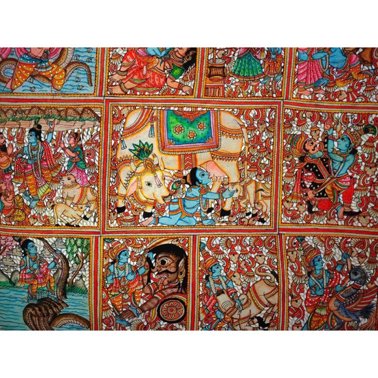 Tholu Bommalata ✪ Leather Painting ✪ Sri Krishna Leela Painting-A