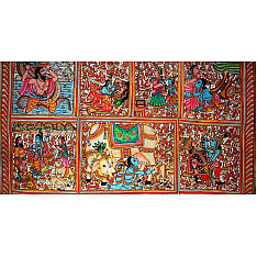 Tholu Bommalata ✪ Leather Painting ✪ Sri Krishna Leela Painting-A