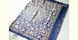 Madhumalti | Kantha Hand Embroidered Silk Saree - Blue Color