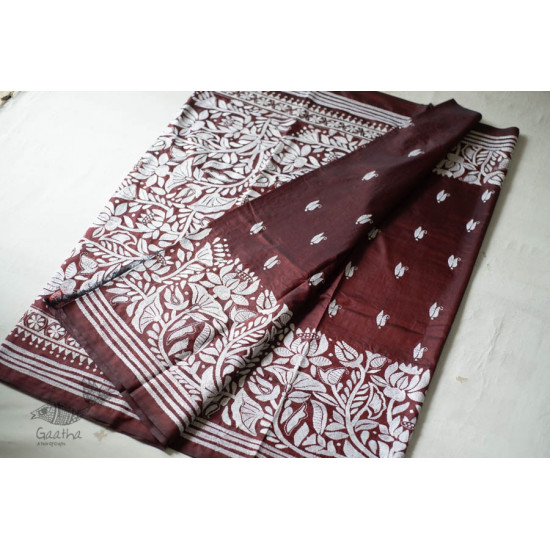 shop Kantha Hand Embroidered Silk Saree