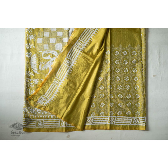 shop Kantha Hand Embroidered Silk Saree