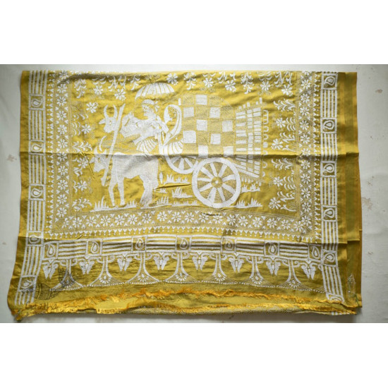 shop Kantha Hand Embroidered Silk Saree