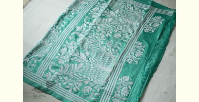 Madhumalti | Kantha Embroidery ~ Silk Saree - Peacock motif