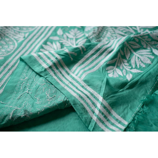 shop Kantha Hand Embroidered Silk Saree