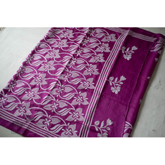 shop Kantha Hand Embroidered Silk Saree