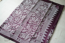 Madhumalti | Kantha Embroidery ~ Silk Saree - Dark Violet