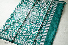 Madhumalti | Kantha Embroidery ~ Silk Green Saree