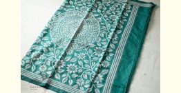 Madhumalti | Kantha Embroidery ~ Silk Green Saree