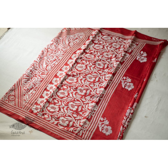 shop Kantha Hand Embroidered Silk Saree