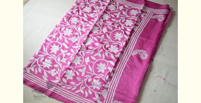 Madhumalti | Kantha Embroidery ~ Silk Pink Saree 