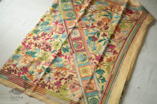 Madhumalti | Kantha Embroidery ~ Silk Saree - Beige